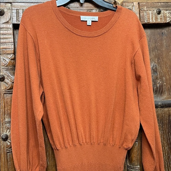 Toccin x Rent the Runway Brown Spice Balloon Sleeve Sweater Dress Size Small - Picture 11 of 14